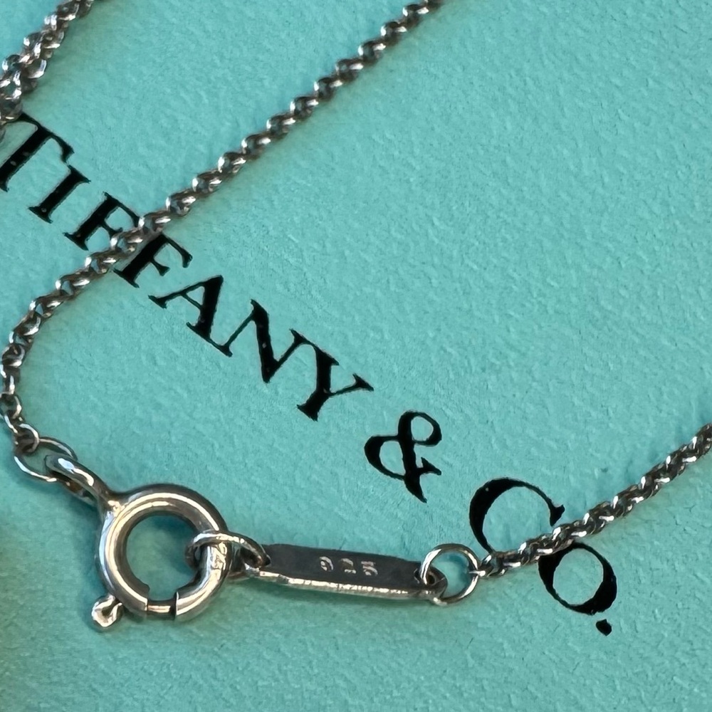 TIFFANY & CO. Square Notes Pendant Necklace Sterling Silver + 16" chain Timeless - Picture 4 of 5